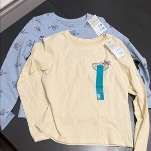 Primark Kids Long Sleeve Tees - Cream and Light Blue